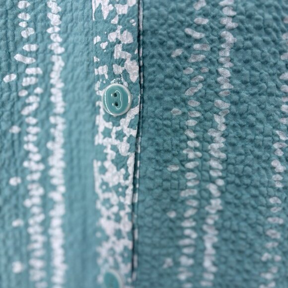 Habitat‎ Coralie Crinkle Turquoise Shirt Dress SZ Large Casual, Coastal, Beach - Picture 4 of 16